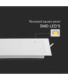 V-Tac 12W LED infällnadspanel - Samsung Chip, Hål: 15,5cm x 15,5 cm, Mått: 17cm x 17cm, 230V