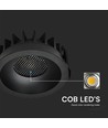 12W Bländfri RA90 CCT Downlight Ø86mm - 3 ljusfärger, svart front, Hål: Ø75mm, Honeycomb
