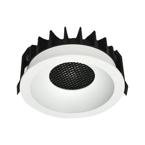 12W Ø8,6cm Bländfri CCT Downlight RA90 - Hål: Ø7,5 cm, Mått: Ø8,6 cm, 3 färgtemperaturer, vit front, Honeycomb