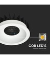 18W Ø10,6cm Bländfri CCT Downlight RA90 - Hål: Ø9,5 cm, Mått: Ø10,6 cm, 3 ljusfärger, vit front, Honeycomb