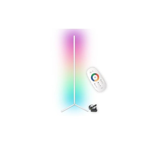 20 Watt hörnlampa i RGB med fjärrkontroll - Vit, 140cm hög, styrs med medföljande fjärrkontrollen