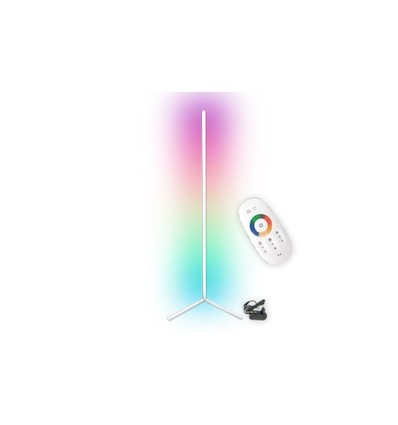 20 Watt hörnlampa i RGB med fjärrkontroll - Vit, 140cm hög, styrs med medföljande fjärrkontrollen
