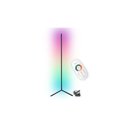 20 Watt hörnlampa i RGB med fjärrkontroll - Svart, 140cm hög, styrs med medföljande fjärrkontrollen