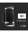 LED Vägglampa Svart E27 IP44