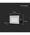 20W projektor - Samsung Chip, kabel 1m, 3000K, svart hölje, svart glas