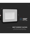 20W projektor - Samsung Chip, kabel 1m, 3000K, svart hölje, svart glas