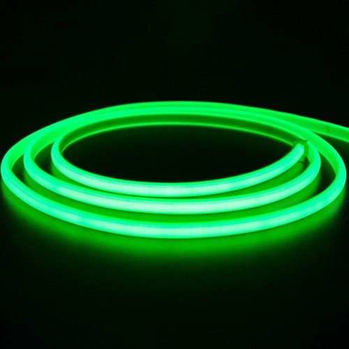 5m 11,5W/m Grön Neon COB strip - 230V, IP67 vattentät, 288 LED, kan klippas var 50:e cm