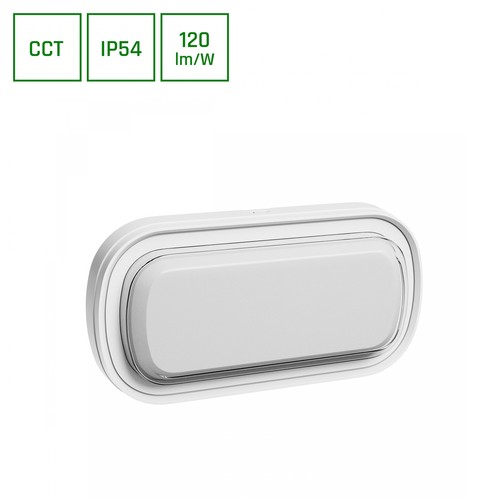 Pastilo 15W - CCT 230V 120° IP54 IK10 266x137x47mm Vit Oval