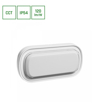 Pastilo 15W - CCT 230V 120° IP54 IK10 266x137x47mm Vit Oval