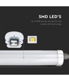 V-Tac vattentät 36W LED armatur - 120 cm, 120lm/W, IP65, länkbar, 230V