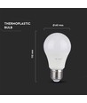 V-Tac 10,5W E27 LED-lampor - A60, plast, 230V