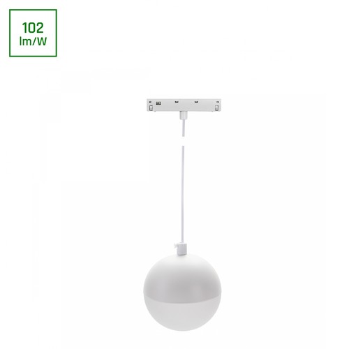 System Shift Basic - Globe P, Kula Lampa, Nedpendlad, 90mm, 10W, 2700K, Vit