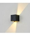 6W CUBIC PRO vägglampa - IP65, svart, vidarekopplingsbar, justerbar, fyrkantig, upp/ner, inomhus / utomhus, inkl. ljuskälla