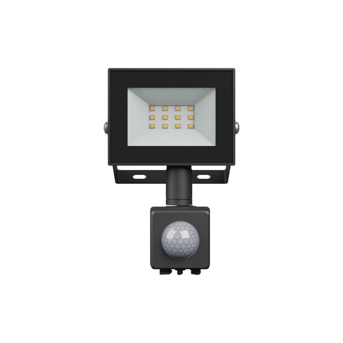 Noctis Lux 4 strålkastare 10W - kallvit, 230V, IP44, 94x150x53mm, svart, PIR-sensor