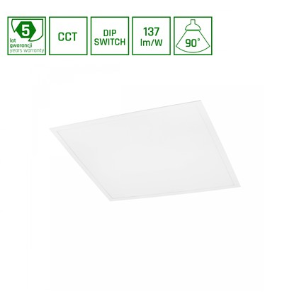 ALGINE PANEL bakgrundsbelyst - 26W/36W/46W, CCT, 230V, 90°, IP20, UGR19, 600x600x34mm, vit