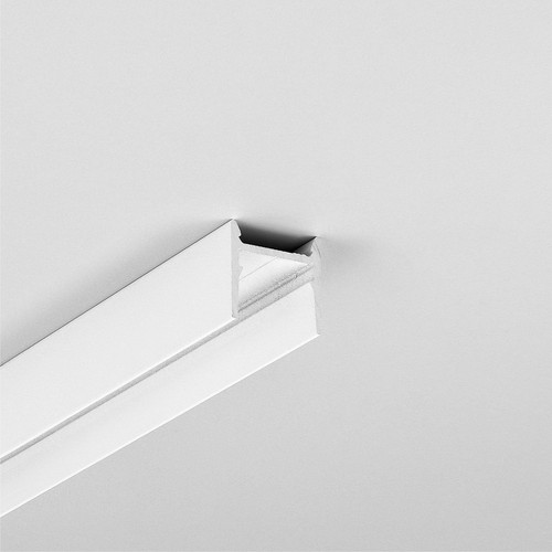 2m aluprofil COZY12 C/U1 - Vitlackerad, utanpåliggande, LED skena