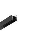 2m aluprofil COZY12 C/U1 - Svart anodiserad, utanpåliggande, LED skena