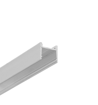 2m aluprofil HOOD14 F/U1 - Obehandlad aluminium, utanpåliggande, LED skena