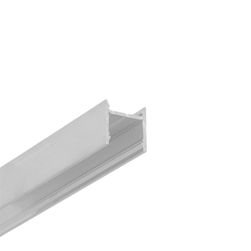2m aluminiumprofil LEVEL12 C/U1 - Obehandlad aluminium, påbyggnad, LED-skena