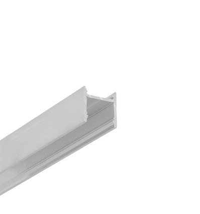 2m aluminiumprofil LEVEL12 C/U1 - Obehandlad aluminium, påbyggnad, LED-skena
