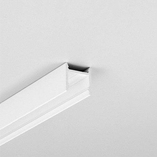 2m aluminiumprofil LEVEL12 C/U1 - Vitlackerad, utanpåliggande, LED-skena