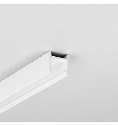 2m aluminiumprofil LEVEL12 C/U1 - Vitlackerad, utanpåliggande, LED-skena