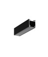 1m aluprofil LINEA20 EE7F/TY - Svart anodiserad, utanpåliggande, LED-skena