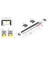 1m aluminiumprofil SLIM8 AC2/Z - Vitlackerad, utanpåliggande, LED-skena