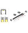 1m aluprofil SMART10 AC2/Z - Svart anodiserad, utanpåliggande, LED-skena