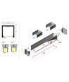 2m aluprofil SMART16 BC3/U4 - Svart anodiserad, utanpåliggande, LED-skena