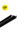 40 st. 2m aluminiumprofil SURFACE10 BC/UX - Svart anodiserad, utanpåliggande, LED-skena
