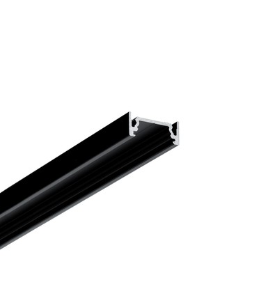 2m aluprofil SURFACE10.V2 BC/U - Svart anodiserad, utanpåliggande, LED-list