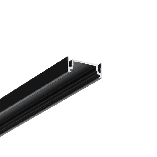 2m aluprofil SURFACE14.V2 EE7F/Y - Svart anodiserad, utanpåliggande, LED-skena