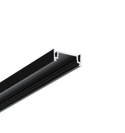 2m aluprofil SURFACE14.V2 EE7F/Y - Svart anodiserad, utanpåliggande, LED-skena