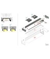 2m aluprofil SURFACE14.V2 EE7F/Y - Svart anodiserad, utanpåliggande, LED-skena
