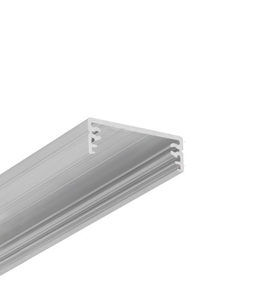 1m aluprofil WIDE24 G/W - Obehandlad aluminium, utanpåliggande, LED-skena