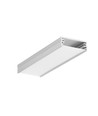 1m aluprofil WIDE24 G/W - Obehandlad aluminium, utanpåliggande, LED-skena