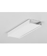 2m aluminiumprofil WIDE24 G/W - Vitlackerad, utanpåliggande, LED-skena