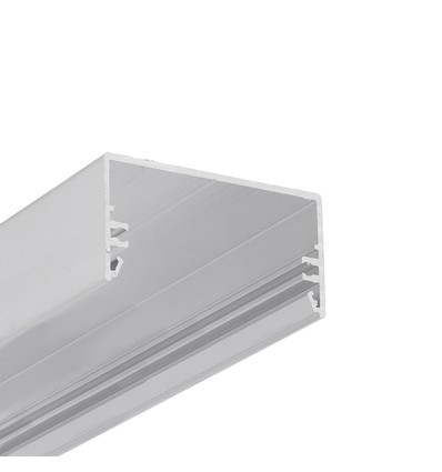 1m aluminiprofil LOWI C10 - Obehandlad aluminium, påbyggnad, LED-skena