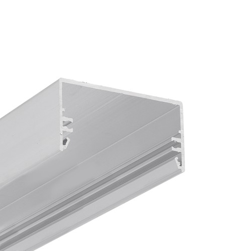2m aluprofil LOWI C10 - Obehandlad aluminium, påbyggnad, LED skena