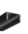 2m aluprofil LOWI C10 - Svartlackerad, påbyggnad, LED skena