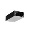 2m aluprofil LOWI C10 - Svartlackerad, påbyggnad, LED skena