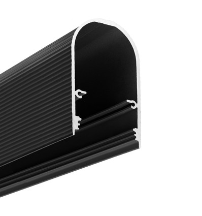 1m aluminiumprofil NAMI23 CD-9 - Svart anodiserad, utanpåliggande, LED-skena