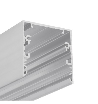 1m aluprofil PHIL53 C10 - Obehandlad aluminium, påbyggnad, LED-skena