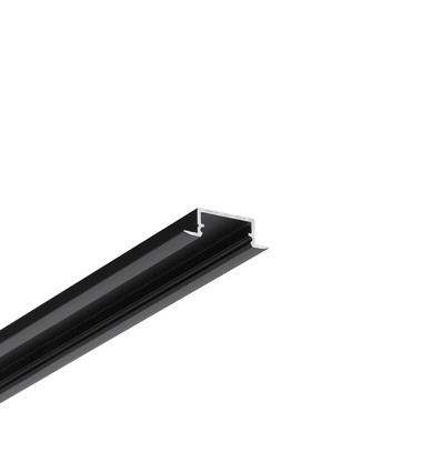 1m aluprofil BEGTIN12 J/S - Svart anodiserad, inbyggd, LED-skena