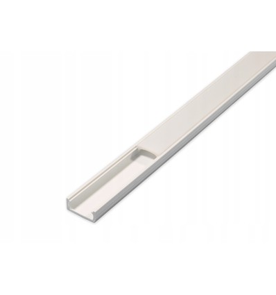 PVC profil 16x7 till LED strip - 1 meter, vit, inkl. mjölkvitt cover