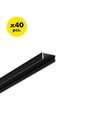 40 st. 2m aluprofil BEGTON12 J/S - Svartanodiserad, inbyggd, LED-skena