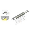2m aluminiumprofil DIAGONAL10 C - Obehandlad aluminium, inbyggd, LED-skena