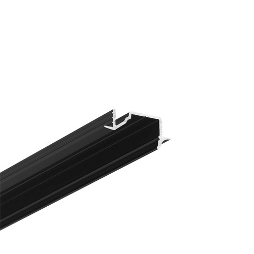 2m alu profil DIAGONAL10 C - Svart anodiserad, inbyggd, LED skena