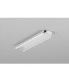 2m aluprofil DIAGONAL10 C - Vitlackerad, inbyggd, LED-skena